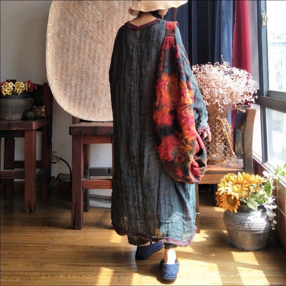 Bohemian oversized Linen dress - Picture 3 of 3
